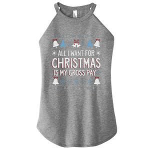 Funny All I Want For Christmas Is My Gross Pay Joke Humour Women's Perfect Tri Rocker Tank