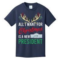 Funny All I Want For Christmas Is A New President Ugly Xmas Kids T-Shirt