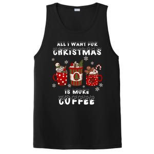 Funny All I Want For Christmas Is More Coffee Lover Pajamas Gift PosiCharge Competitor Tank