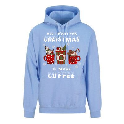 Funny All I Want For Christmas Is More Coffee Lover Pajamas Gift Unisex Surf Hoodie