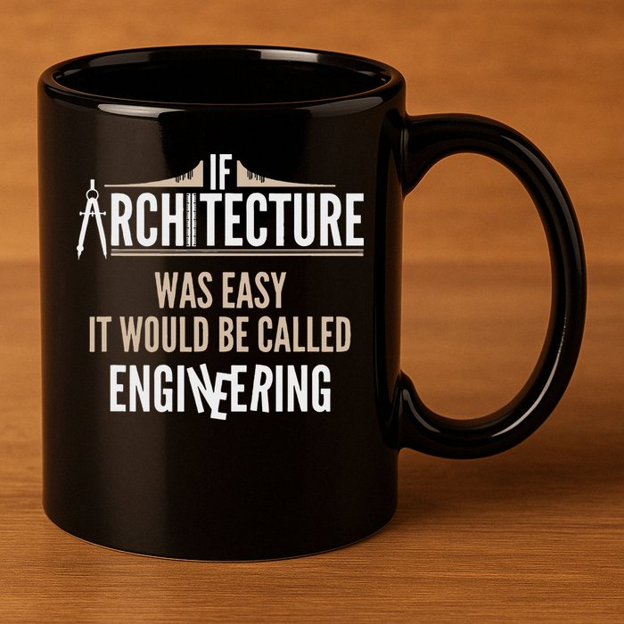 Funny Architect If Architecture Was Easy 11oz C Handle Ceramic Mug