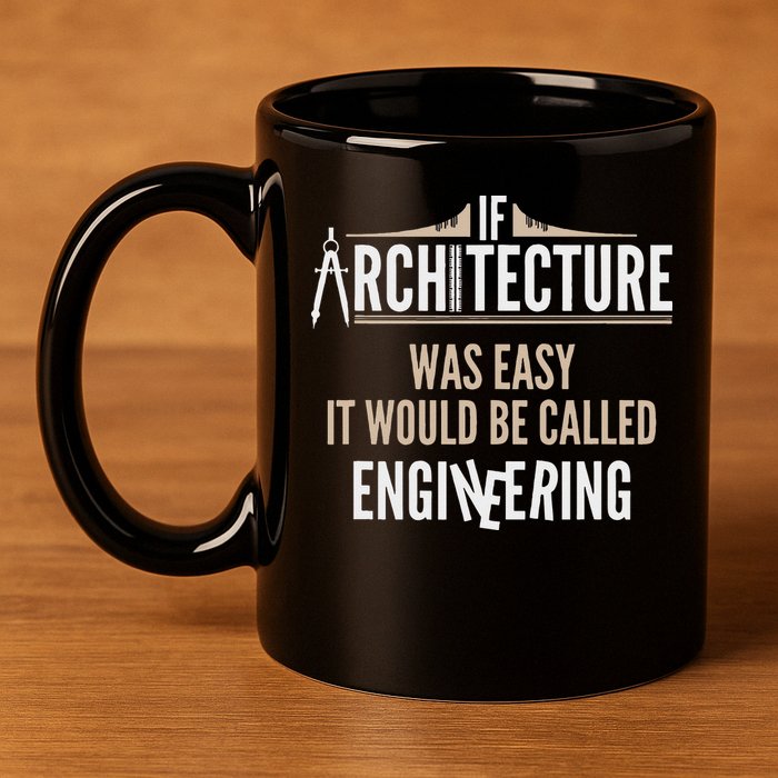 Funny Architect If Architecture Was Easy 11oz C Handle Ceramic Mug