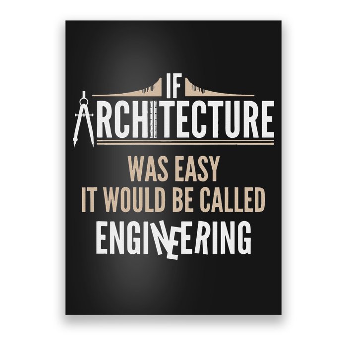 Funny Architect If Architecture Was Easy Poster