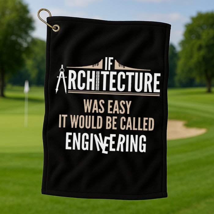 Funny Architect If Architecture Was Easy Golf Towel