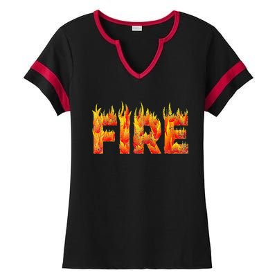 Fire and Ice Halloween Family Costume Ladies Halftime Notch Neck Tee