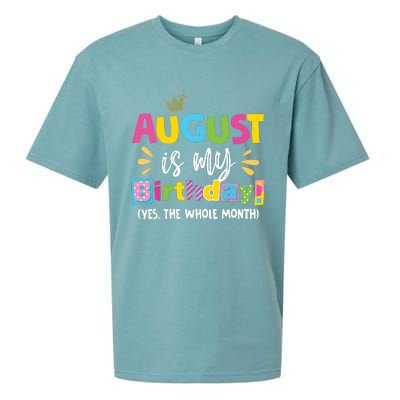 Funny August Is My Birthday Yes The Whole Month Birthday Sueded Cloud Jersey T-Shirt