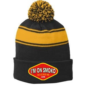 Funny Australia IM On Smoko The Chats Straya Aussie Punk Stripe Pom Pom Beanie