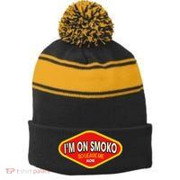 Funny Australia IM On Smoko The Chats Straya Aussie Punk Stripe Pom Pom Beanie
