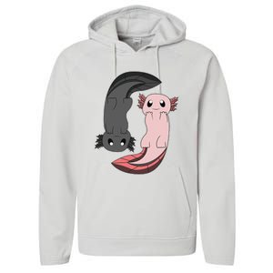 Funny Axolotl  I Yin Yang Reptile  Performance Fleece Hoodie