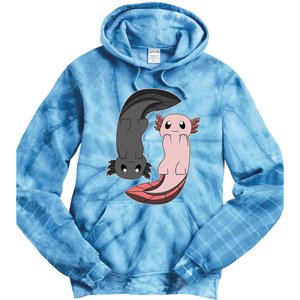 Funny Axolotl  I Yin Yang Reptile  Tie Dye Hoodie