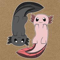 Funny Axolotl  I Yin Yang Reptile  Cotton Canvas Backpack