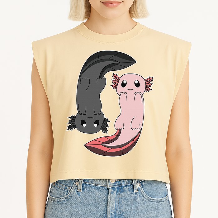 Funny Axolotl  I Yin Yang Reptile  Garment-Dyed Women's Muscle Tee