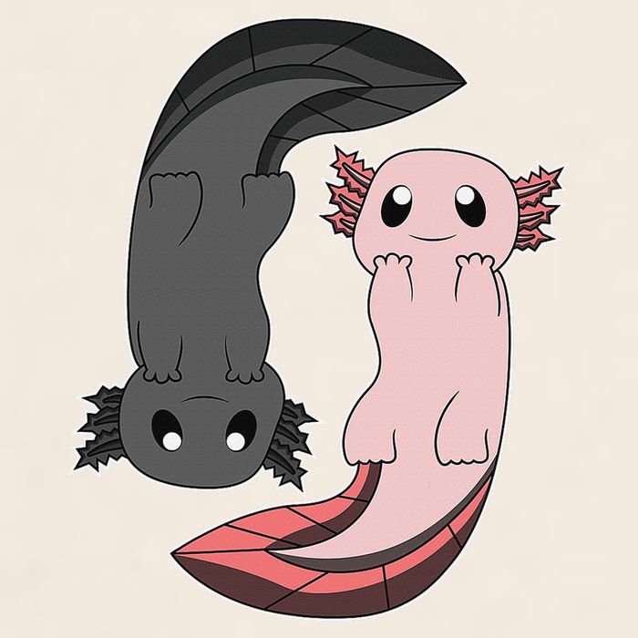 Funny Axolotl  I Yin Yang Reptile  Garment-Dyed Women's Muscle Tee