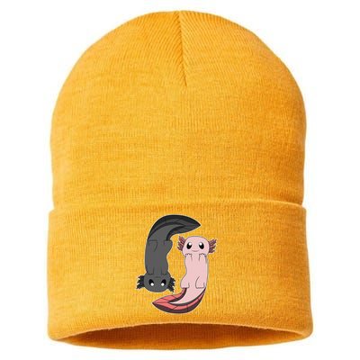 Funny Axolotl  I Yin Yang Reptile  Sustainable Knit Beanie