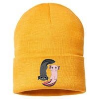 Funny Axolotl  I Yin Yang Reptile  Sustainable Knit Beanie