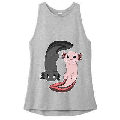 Funny Axolotl  I Yin Yang Reptile  Ladies PosiCharge Tri-Blend Wicking Tank