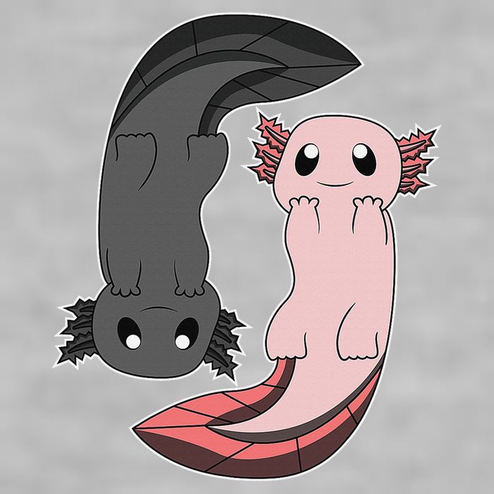 Funny Axolotl  I Yin Yang Reptile  Ladies PosiCharge Tri-Blend Wicking Tank