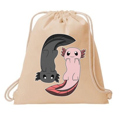 Funny Axolotl  I Yin Yang Reptile  Drawstring Bag
