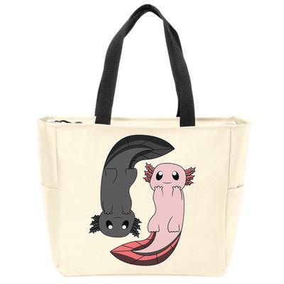 Funny Axolotl  I Yin Yang Reptile  Zip Tote Bag