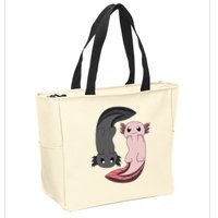 Funny Axolotl  I Yin Yang Reptile  Zip Tote Bag
