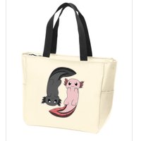 Funny Axolotl  I Yin Yang Reptile  Zip Tote Bag