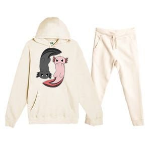 Funny Axolotl  I Yin Yang Reptile  Premium Hooded Sweatsuit Set