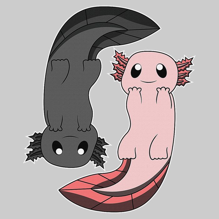 Funny Axolotl  I Yin Yang Reptile  Tie-Dye T-Shirt