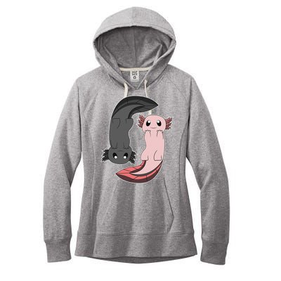 Funny Axolotl  I Yin Yang Reptile  Women's Fleece Hoodie
