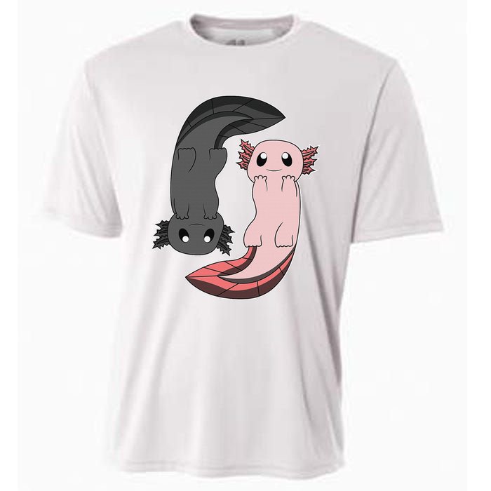 Funny Axolotl  I Yin Yang Reptile  Cooling Performance Crew T-Shirt