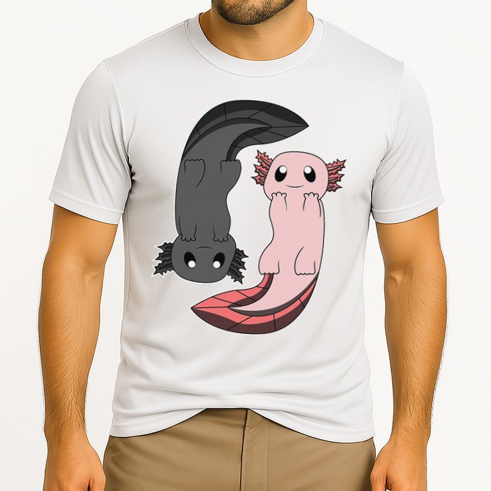 Funny Axolotl  I Yin Yang Reptile  Performance Shirt