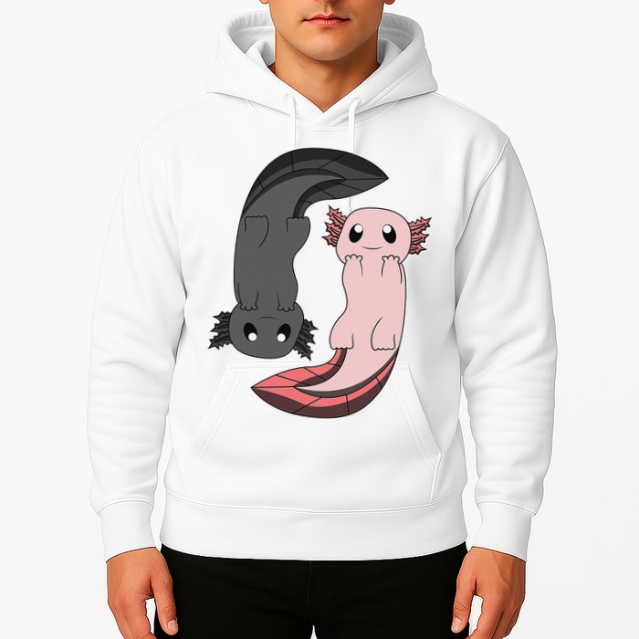Funny Axolotl  I Yin Yang Reptile  Hoodie