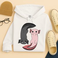 Funny Axolotl  I Yin Yang Reptile  Hoodie