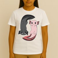 Funny Axolotl  I Yin Yang Reptile  T-Shirt