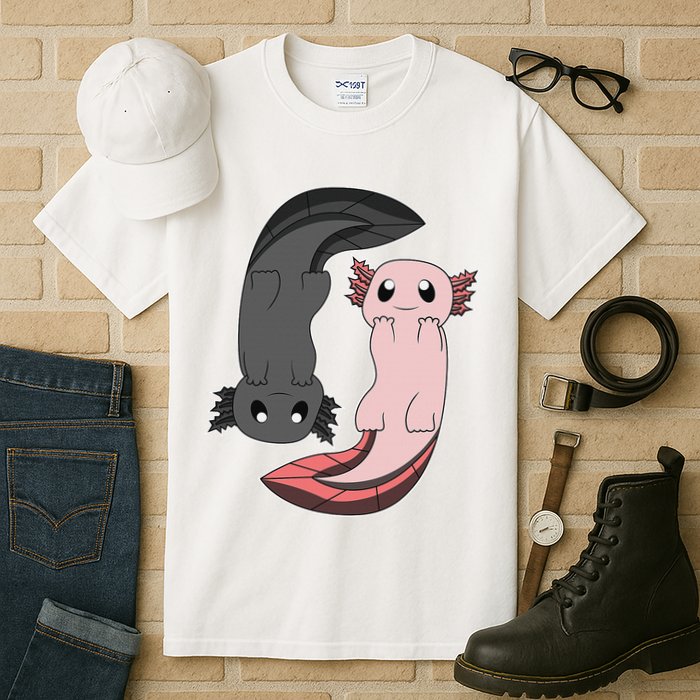 Funny Axolotl  I Yin Yang Reptile  Tall T-Shirt