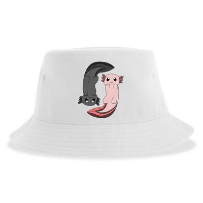 Funny Axolotl  I Yin Yang Reptile  Sustainable Bucket Hat