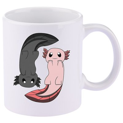 Funny Axolotl  I Yin Yang Reptile  11oz C Handle Ceramic Mug
