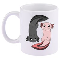 Funny Axolotl  I Yin Yang Reptile  11oz C Handle Ceramic Mug