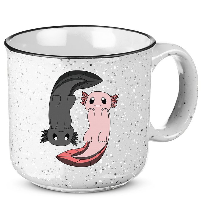 Funny Axolotl  I Yin Yang Reptile  15oz Campfire Ceramic Mug