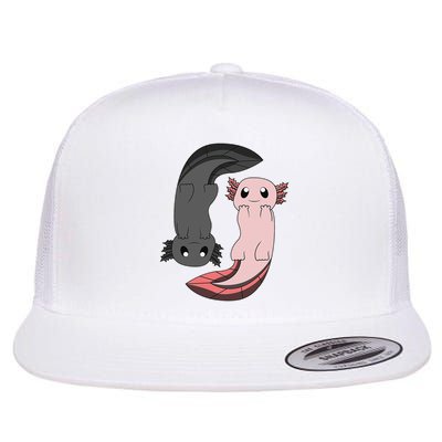Funny Axolotl  I Yin Yang Reptile  Flat Bill Trucker Hat