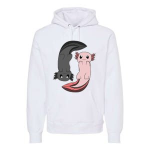 Funny Axolotl  I Yin Yang Reptile  Premium Hoodie