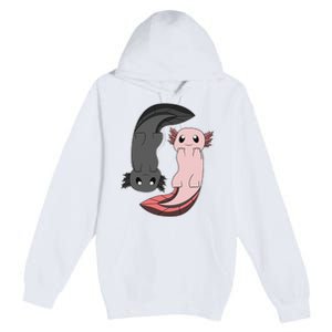 Funny Axolotl  I Yin Yang Reptile  Premium Pullover Hoodie