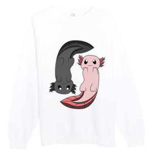 Funny Axolotl  I Yin Yang Reptile  Premium Crewneck Sweatshirt