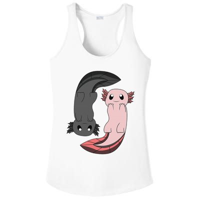 Funny Axolotl  I Yin Yang Reptile  Ladies PosiCharge Competitor Racerback Tank
