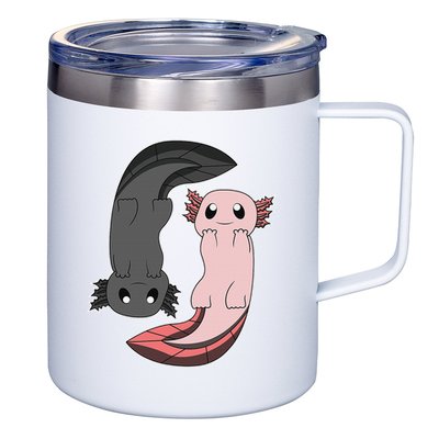 Funny Axolotl  I Yin Yang Reptile  12oz Stainless Steel Coffee Mug