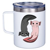 Funny Axolotl  I Yin Yang Reptile  12oz Stainless Steel Coffee Mug