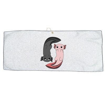 Funny Axolotl  I Yin Yang Reptile  Large Microfiber Waffle Golf Towel