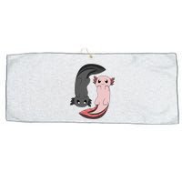 Funny Axolotl  I Yin Yang Reptile  Large Microfiber Waffle Golf Towel
