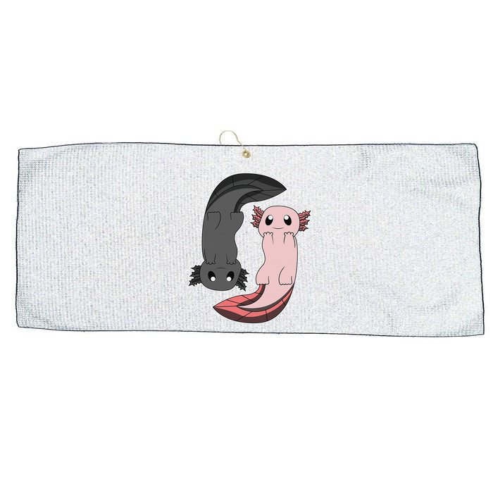 Funny Axolotl  I Yin Yang Reptile  Large Microfiber Waffle Golf Towel