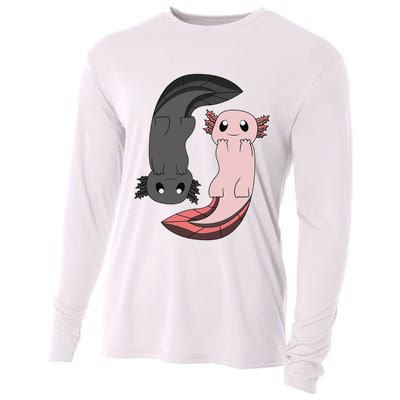 Funny Axolotl  I Yin Yang Reptile  Cooling Performance Long Sleeve Crew