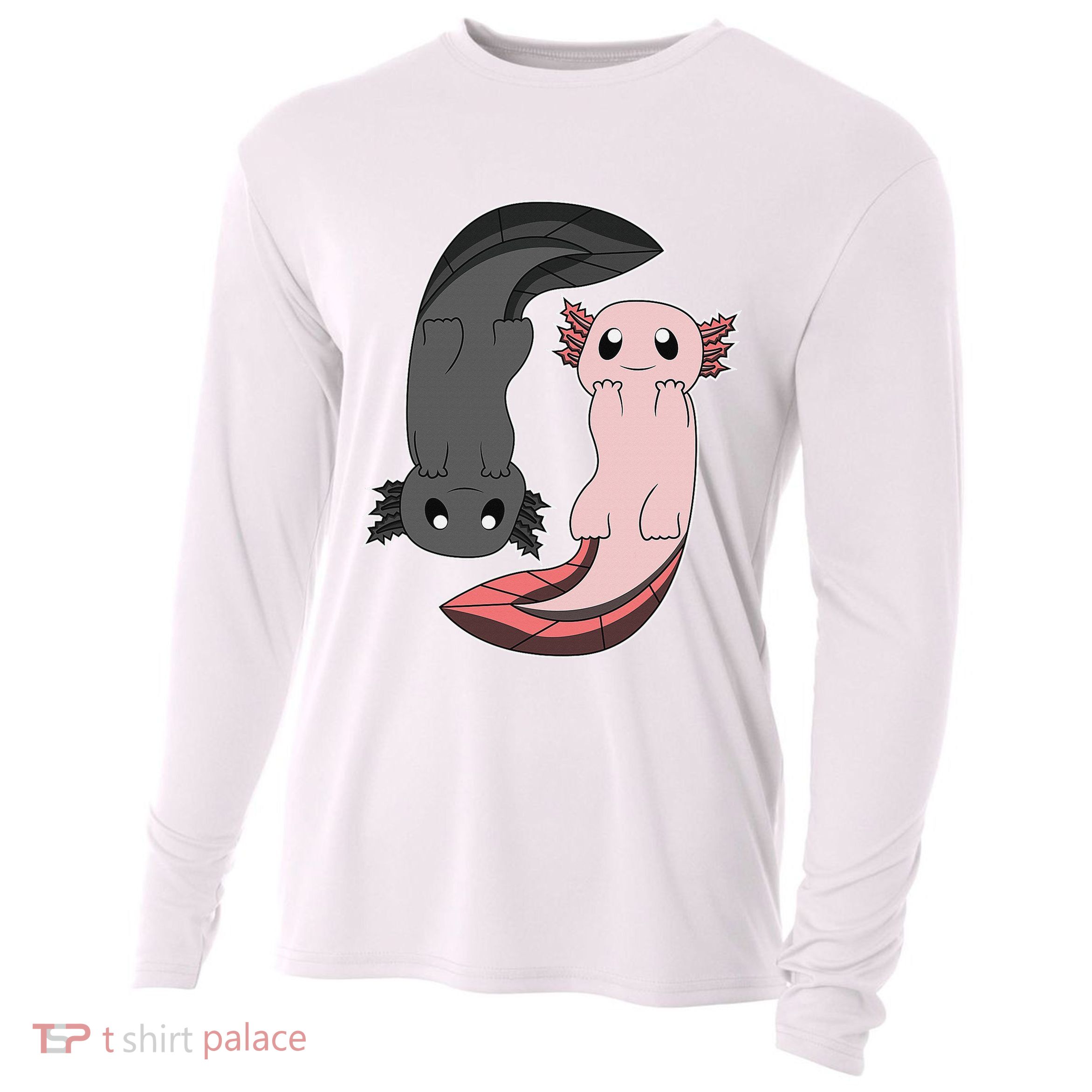 Funny Axolotl  I Yin Yang Reptile  Cooling Performance Long Sleeve Crew